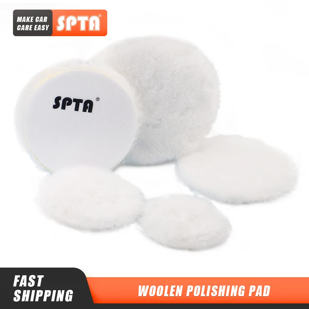 

(Single Sales) SPTA 2''/3"/4"/5"/6/7'' Wool Polishing Pads Buffing Pads Polisher Pads For RO/DA/GA Car Buffer Polisher
