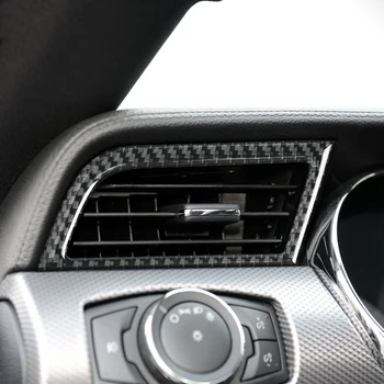 

For Ford Mustang 2015 Carbon Fiber Side Air Conditioner Outlet Decorative Frame Cover Trim Sticker Car-Styling