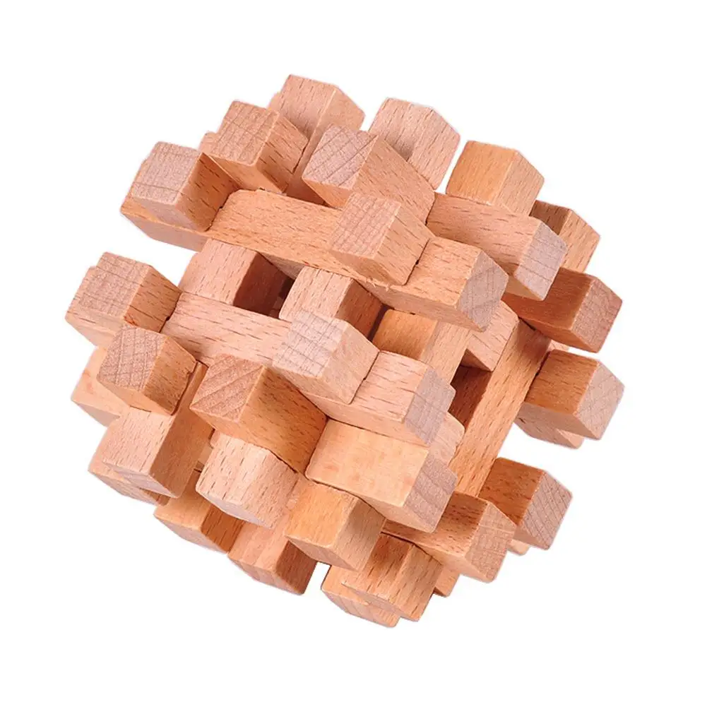 Wooden Kong Ming Lock Puzzle Cube Game IQ Brain Teaser Educational Toy Gift New | Игрушки и хобби