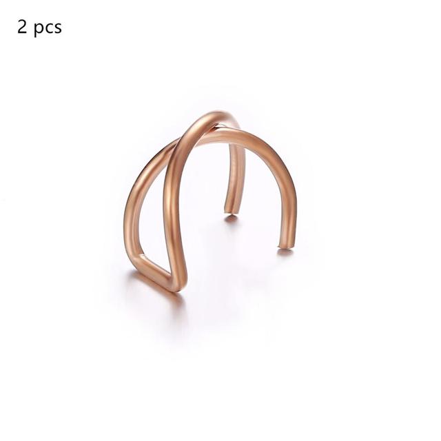 5Pcs/Set Ear Cuff Gold Leaves Non-Piercing Ear Clips Fake Cartilage Earring Jewelry For Women Men