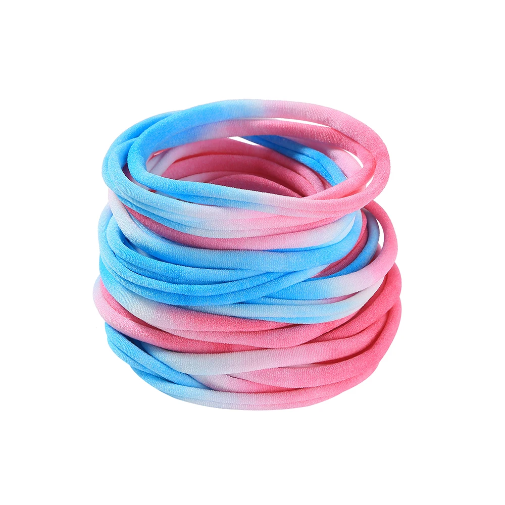 

10pcs Soft Rainbow Color Stretchy Skinny Nylon Headbands Traceless Headbands for Baby Girls Base Headband DIY Hair Accessories