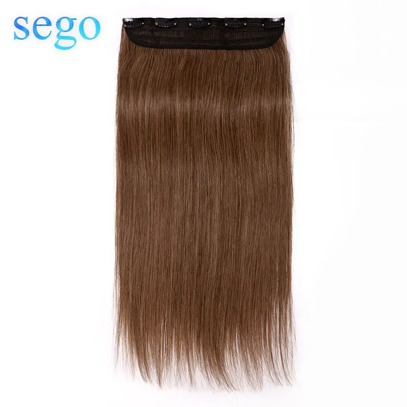 Hairpiece Human-Hair-Extension Clip-In Brazilian Straight SEGO Natural 16--22-80g-100g