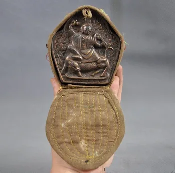 

christmas Tibet temple bronze silk ride beast Mahakala Dorje Deity Amulet Shrines Pendant halloween