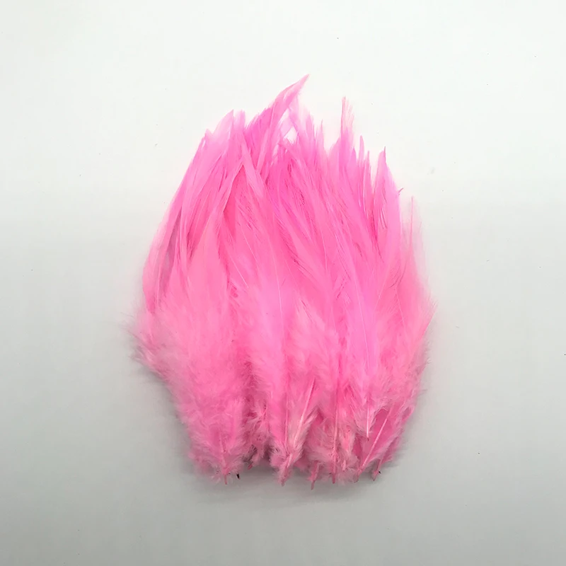 100pcs chicken feather hot sale for clothes DIY decoration 10-15cm/4-6 inch - Цвет: Розовый