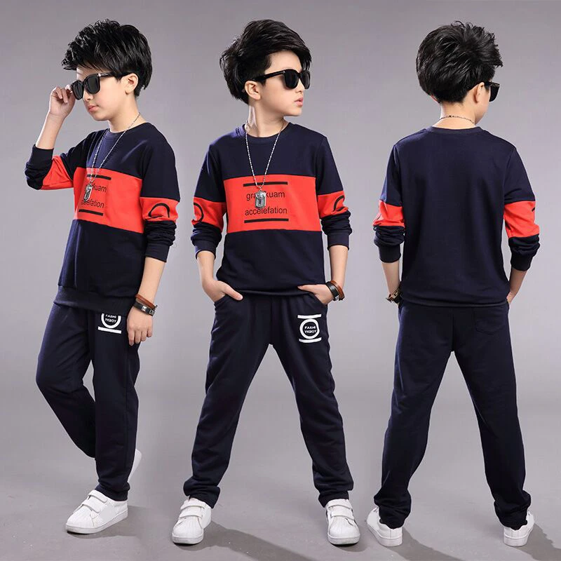 Ropa para niños adolescentes 3 11 años chándal pantalones 2 uds conjuntos primavera para niños|set de - AliExpress