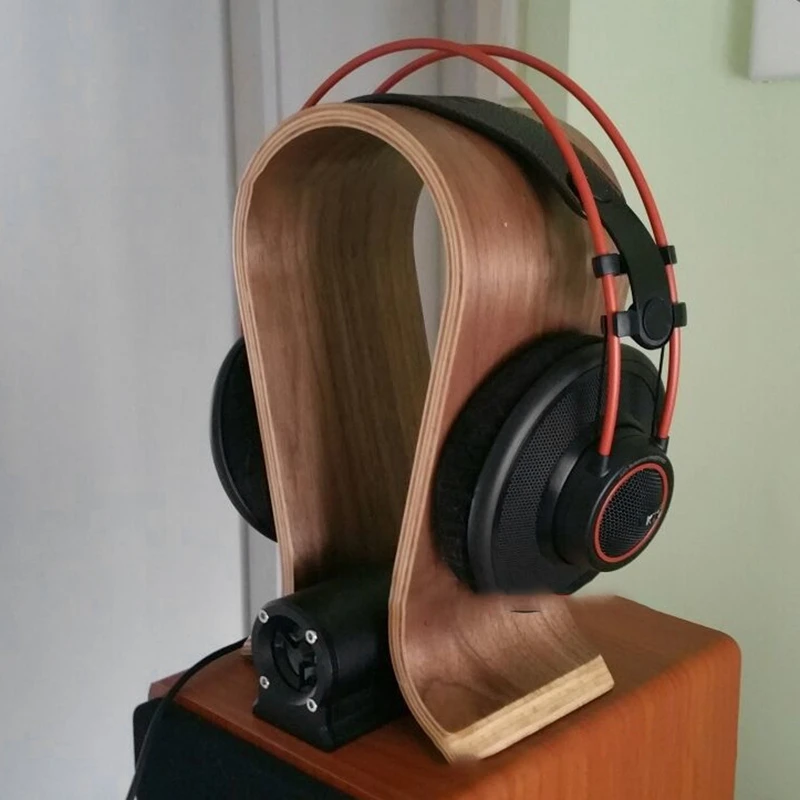 U Shaped Headset Storage Rack Universal Wood Headset Display Rack Portable Desk Headset Accessories Bracket