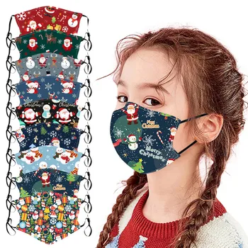 

Mascarilla Kids Mask Child Washable Face Mask Fashion Christmas Print Face Masks Reusable Face Mask Kids Mouth Caps Washable