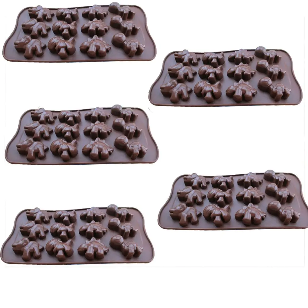 12 Even Dinosaur Silicone Cake Mold Chocolate Diy Cute Animal Cartoon Baking Box Coffee | Дом и сад