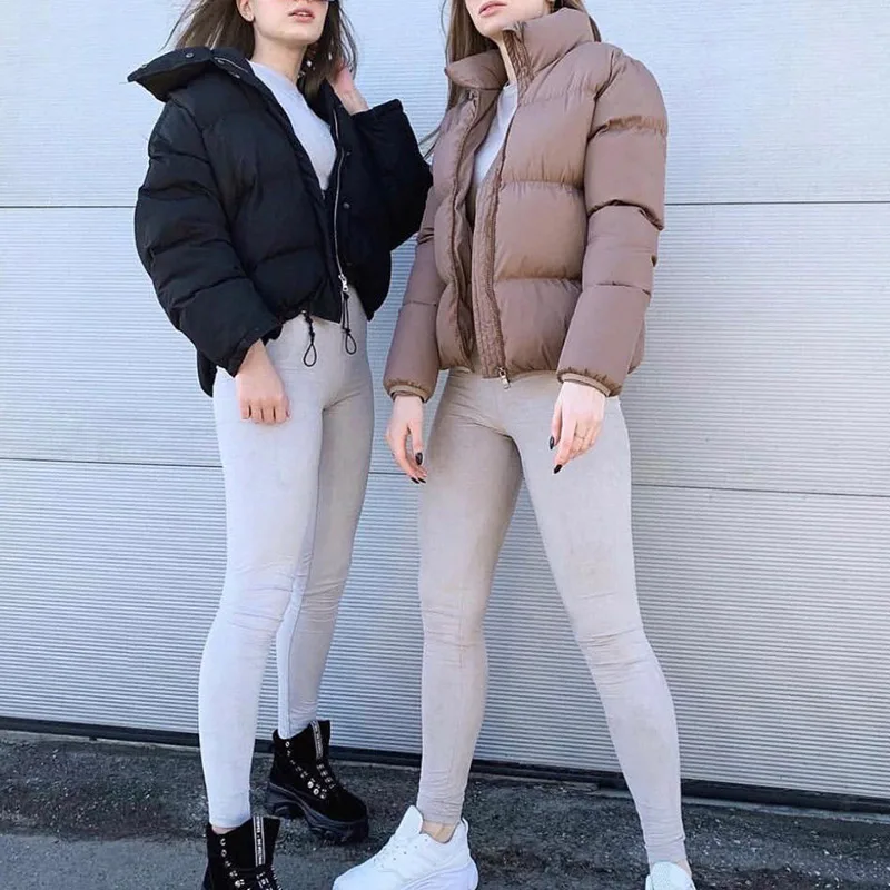 Goedkoop Winter Thicken Vrouwen Korte Parka Jas Solid Stand Kraag Warme Parka Vrouwelijke Katoen Gevoerde 2020 Mode Puffer Jas Voor vrouwen