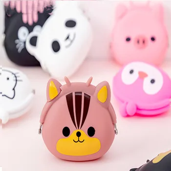 

Women Coin Purse Silicone Cute Cartoon Animal Money Bag Candy Color Mini Key Wallet Girls Children Birthday Gift