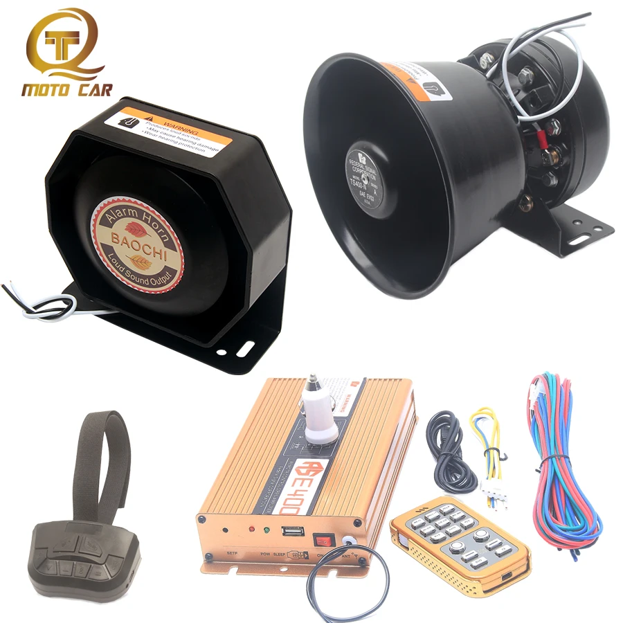 

Wireless vehicle Siren tone Megaphone 12V For car alarm horn AUTO Police Siren 400W Loudspeaker ambulance PA MIC system Train