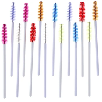 

50Pcs/bag Silicone Head Disposable Mascara Wands Eyelash Brushes Lash Extention Women Cosmetic Brushes Set Makeup Tools 7 Colors