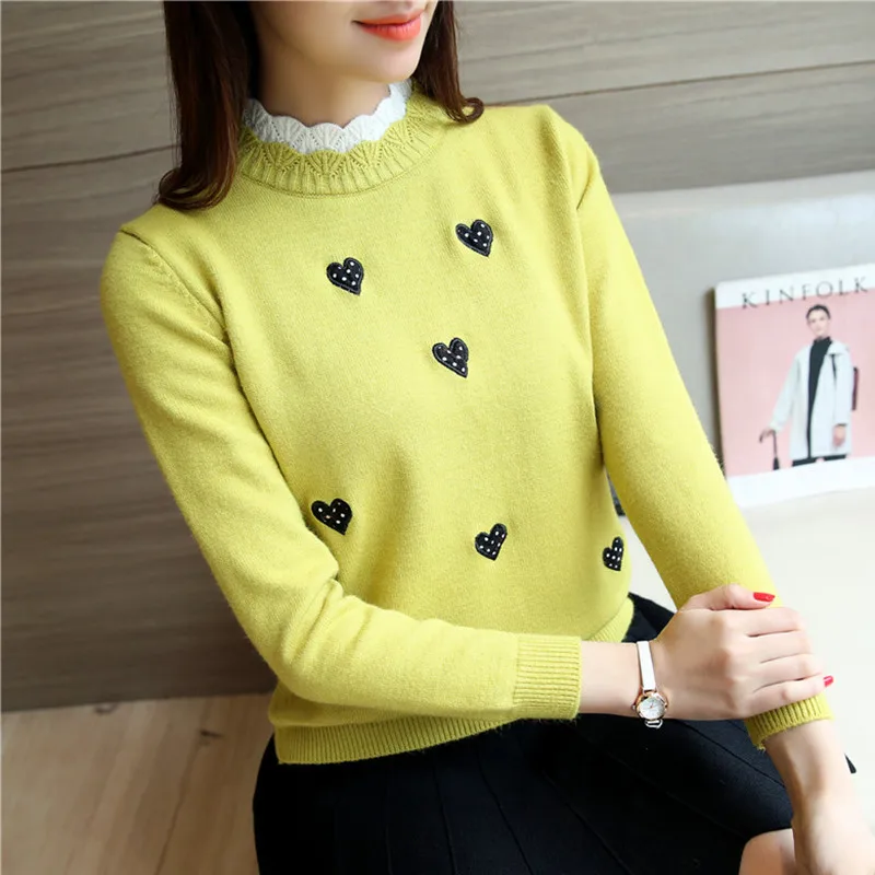 

2019 Autumn Sweater Women Embroidery Knitted Winter Women Sweater And Pullover Female Tricot Jersey Jumper Pull Femme Jumper