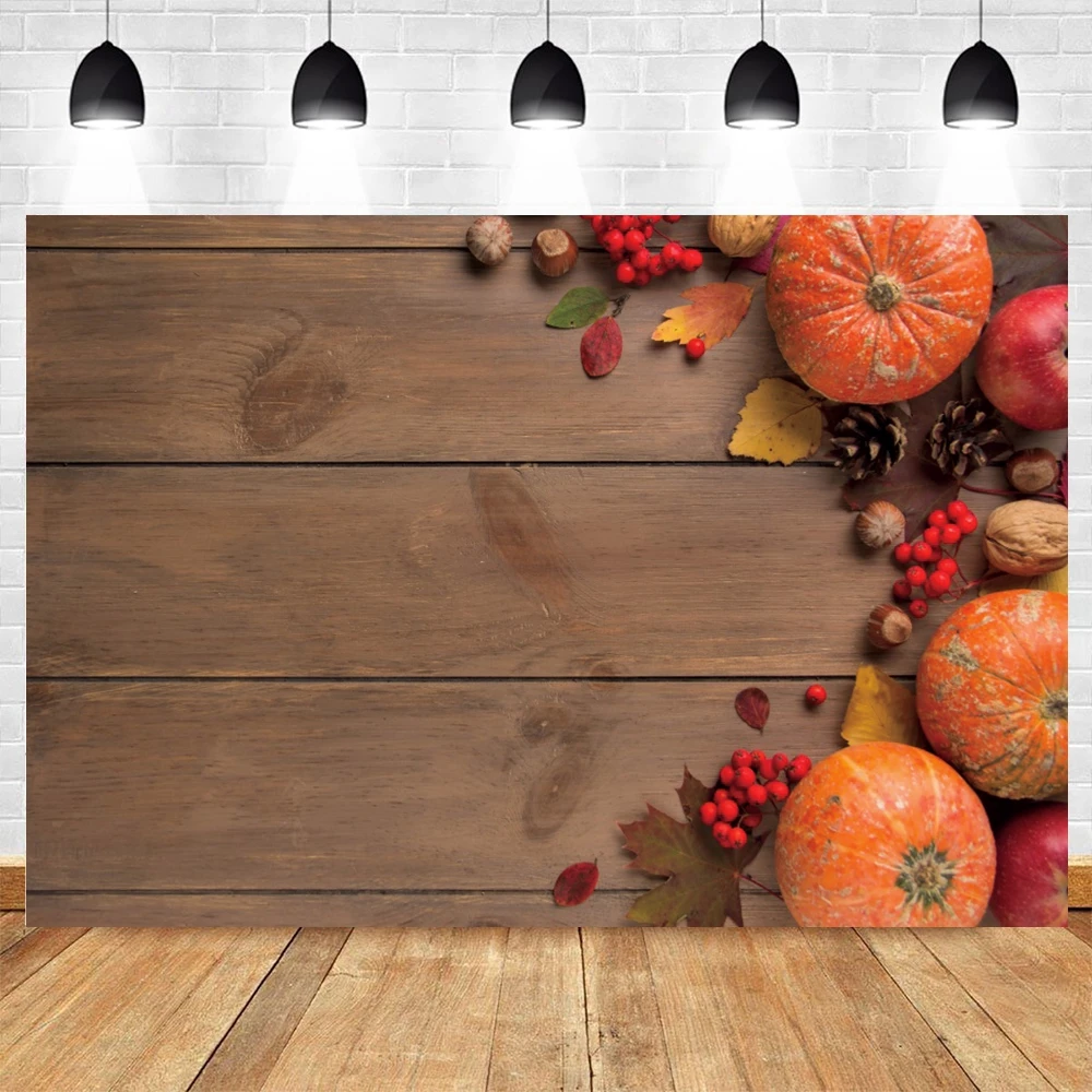 

Yeele Autumn Background Baby Photocall Photography Fall Fruit Apple Pumpkin Wooden Planks Backdrop Photo Studio Photophone