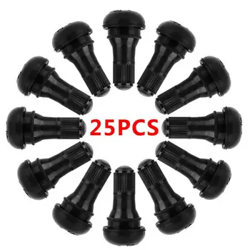 

25pcs Black Rubber TR414 Snap-in Car Wheel Tyre Tubeless Tire Tyre Valve Stems Dust Caps Wheels Tires Parts Car Auto Accessories