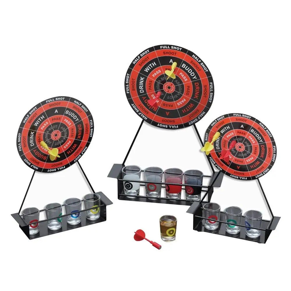 Mini Darts Shot Glass Set Game Magnetic Drinking Game Wineware with Cup Iron Frame Wine Glass Game Booster Props