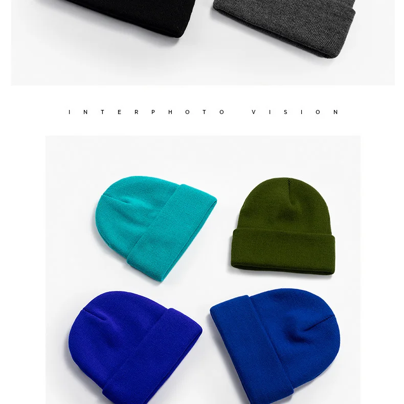 20 Colors New Korean Wool Acrylic Knitted Caps Women Men Skullcap Autumn Winter Elastic Skullies Beanies Cap Wholesale true religion skully hat