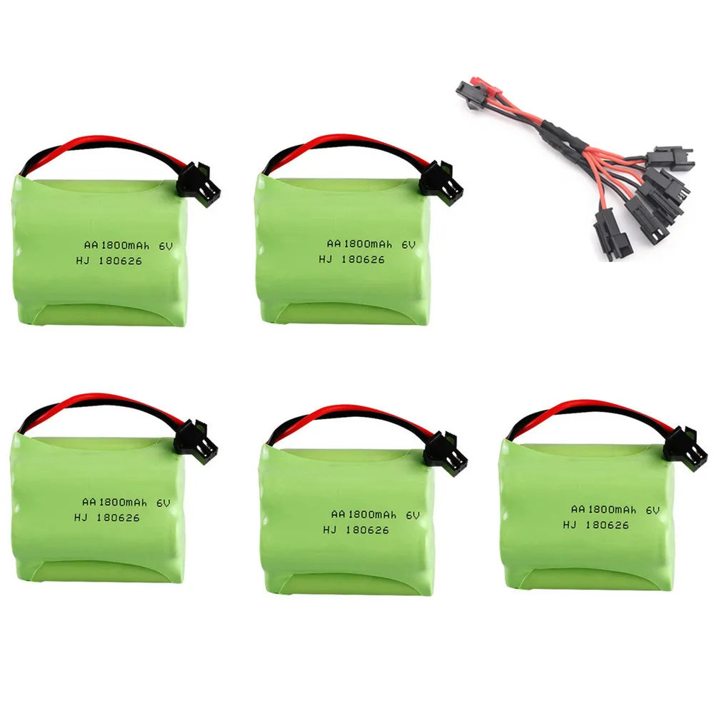 6v 1800mAh Battery + USB Charger For Rc toys Cars Tanks Robots Boats