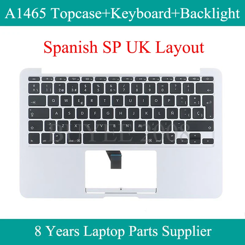 

Original 11.6" SP UK A1465 Top Case For Macbook Air Topcase A1465 Spanish Keyboard Backlight Backlit 2013 2014 2015 2016 2017