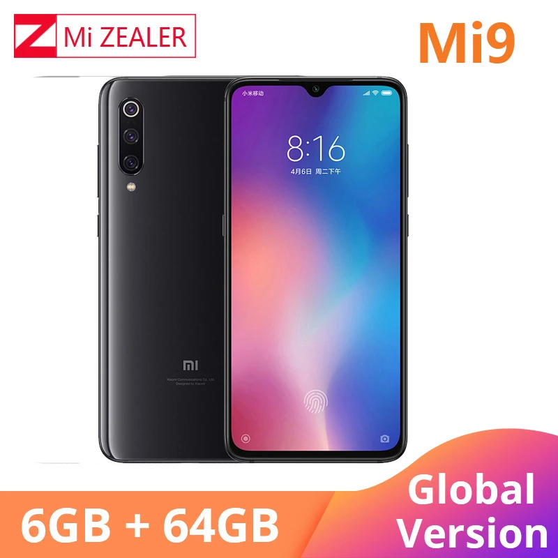 

Global Version Xiaomi Mi 9 Mi9 Smartphone 6.39 inch 6GB RAM 64GB ROM Snapdragon 855 Octa Core 48MP+16MP+12MP Triple Cameras