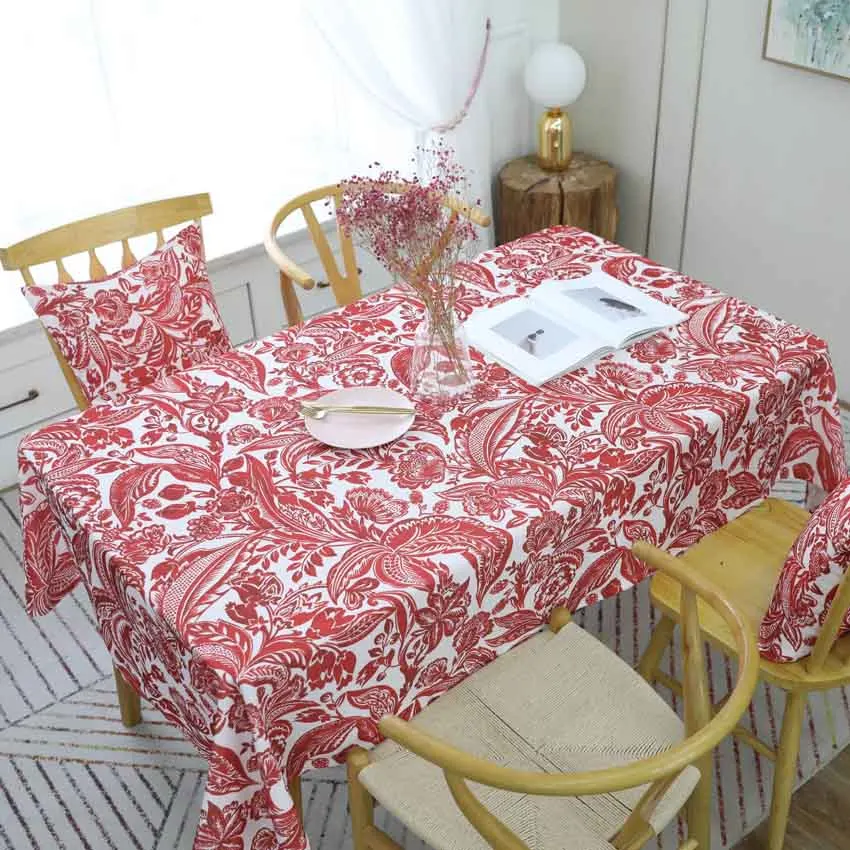 

Flower Peacock Table Cloth Cover Europe Style Cushion Cover Table Runner Waterproof Placemat Oilproof Photography Cloth Banquet