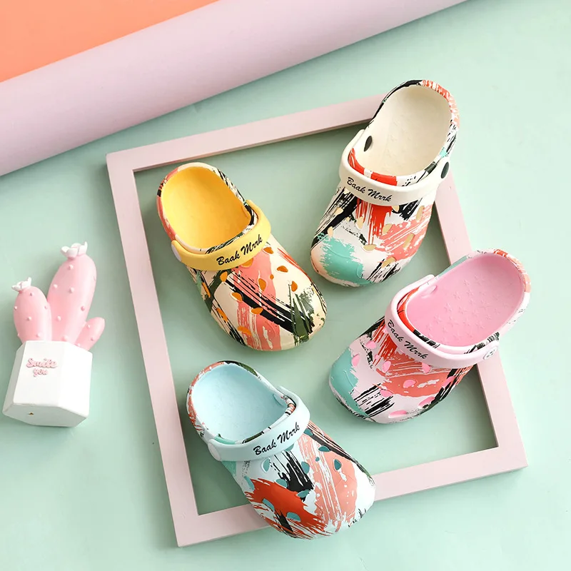 Hollow Print Kids Beach Water Barefoot Cave Shoes Children Beach Sandals Toddler Boy Girl Indoor Home Slipper Cute Flip Flops
