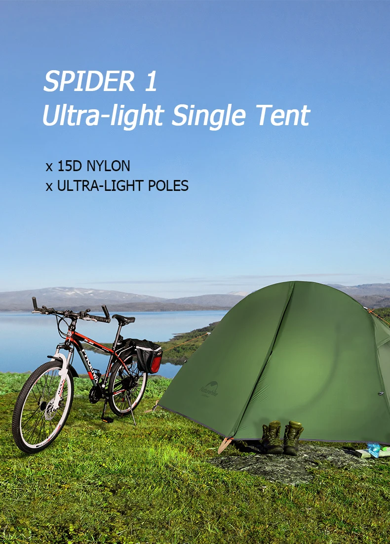 Naturehike Tent Single 1 Person Ultralight Cycling Tent Portable Waterproof Shelter Fishing Beach Outdoor Hiking Camping Tent