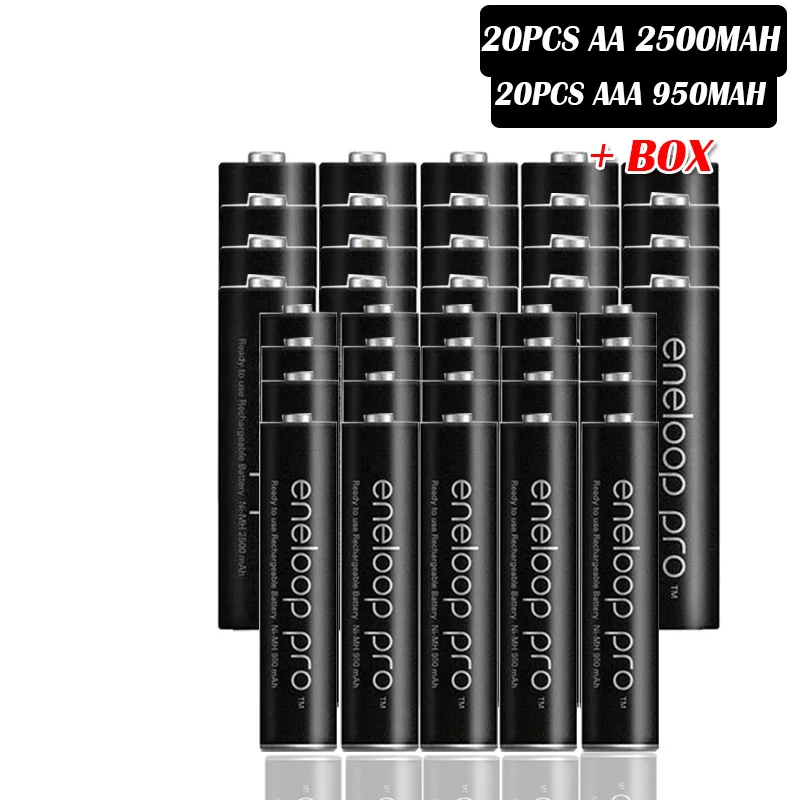 Panasonic AA Ni-MH аккумуляторная батарея+ AAA батарея(aa 2500mAh и aaa 950 mAh) для фонариков камеры дистанционного управления игрушки - Цвет: 20pcs AA 20pcs AAA