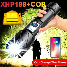 

200000lLM Super Bright XHP199 LED Flashlight Zoomable USB Rechargeable High Powerful Torch Waterproof 18650 Tactical Flash Light