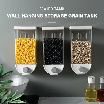 

1000ml 1500ml Wall Hanging Transparent Large Capacity Space Saving Airtight Container Grain Storage Tank Durable Home Kitchen