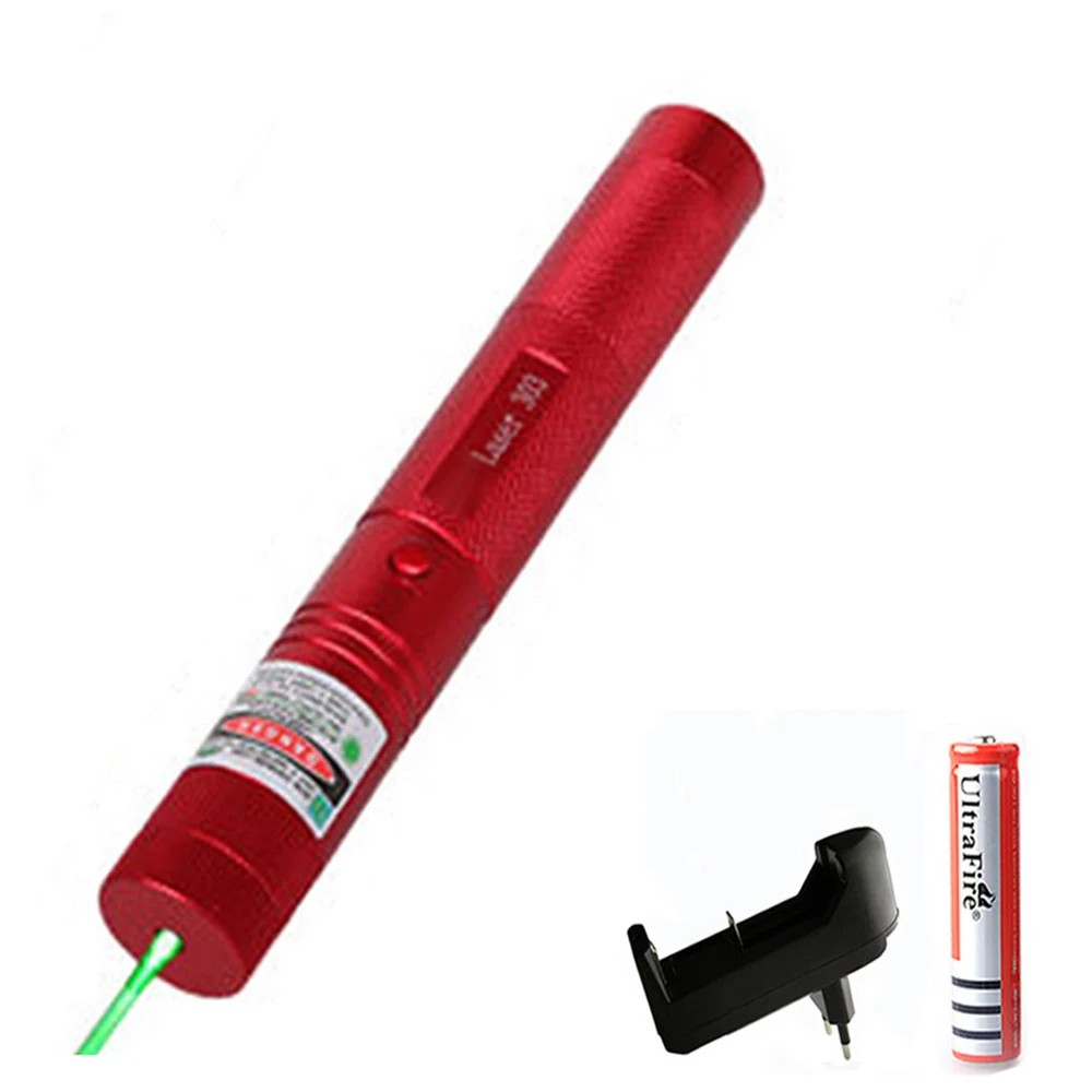 Зеленые лазеры указка лазерный прицел Высокая мощная 1000 м 532нм 5 мВт устройство Регулируемый фокус лазер лазерная ручка головка горящая спичка - Цвет: Красный