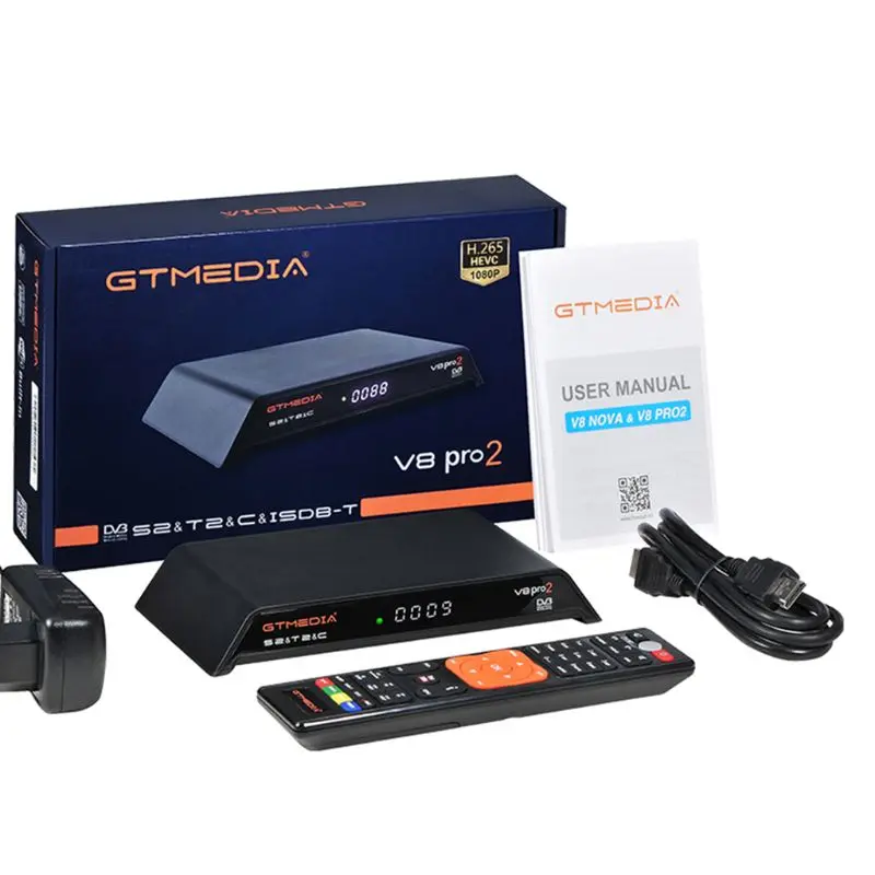 GTmedia V8 Pro 2 приемное устройство DVB-S2 DVB-C DVB-T2 Встроенный Wi-Fi, H.265 Поддержка IP ТВ PowerVu DRE и Biss key спутниковый ТВ приемник 1080P
