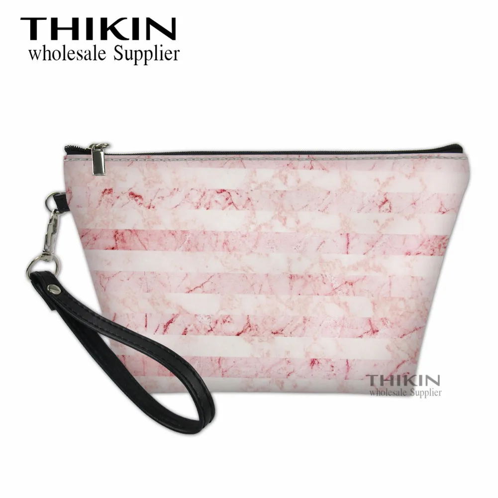 as picture THIKIN Marbling печать маленькая косметичка для женщин Макияж сумки мода макияж Органайзер Сумка для женщин Maleta De Maquillaje - Цвет: as picture