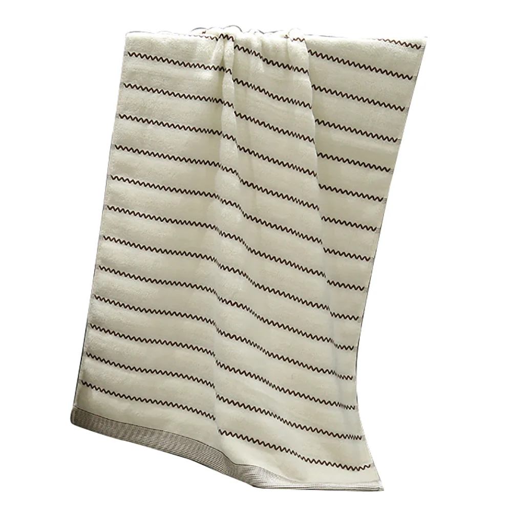 Lychee Simple Stripe Bath Towel Super Absorbent Cotton Bath Towel Wearable Soft Towel Beach Accessories