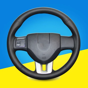 

Auto Braid On The Steering Wheel Cover for FIAT Viaggio 2015 Hand Stitched Braid Car Steering Wheel Covers Interior Accessories