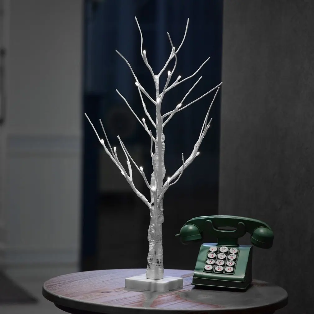 ICOCO 1PCS 60cm Silver Birch LED Tree Lamp Landscape Table Night Light Festival Christmas Decoration Gift White/Warm White New