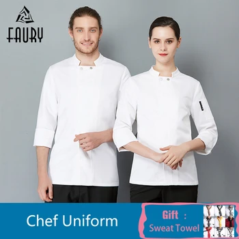 

Men Women Chef Jacket Coat Tops Cooking Uniform Long Sleeve Restaurant Hotel Kitchen Hotel Workwear Catering Work Clothes