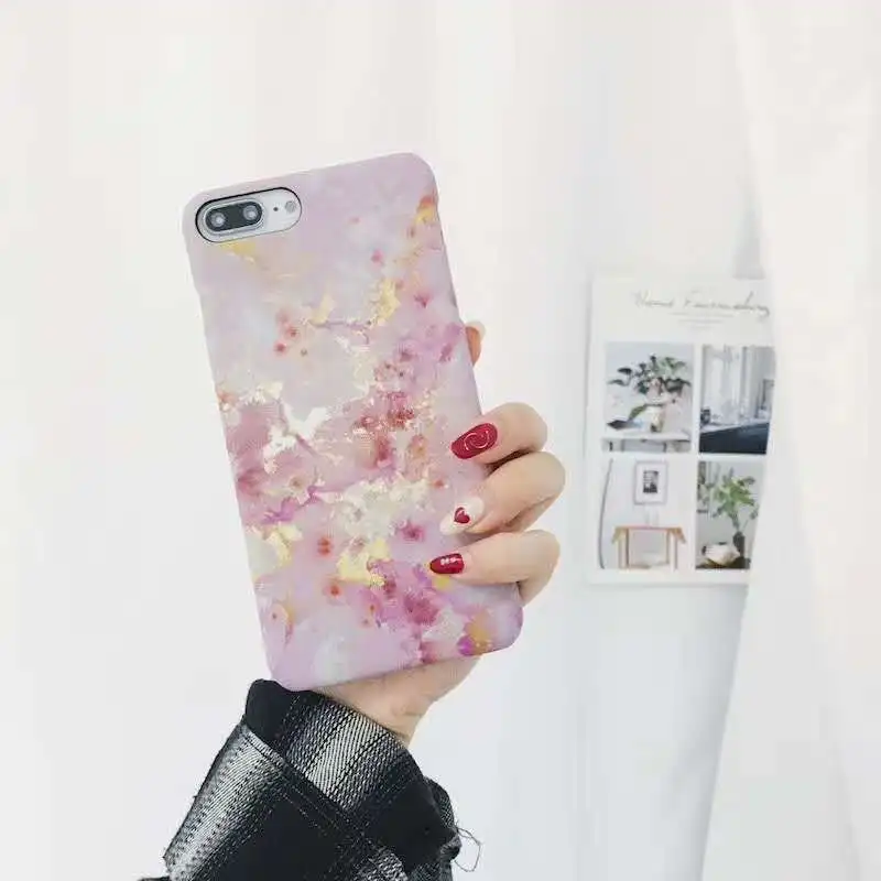 Жесткий чехол для телефона из поликарбоната с мраморным рисунком iphone 6 6s plus 7 8 X XS