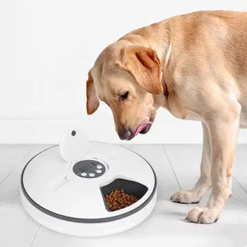 

Automatic Pet Feeder 6 Meals 6 Grids Pet Food Dispenser Feeder Medium and Large Cat Dog 4 Meal Voice Recorder and Timer