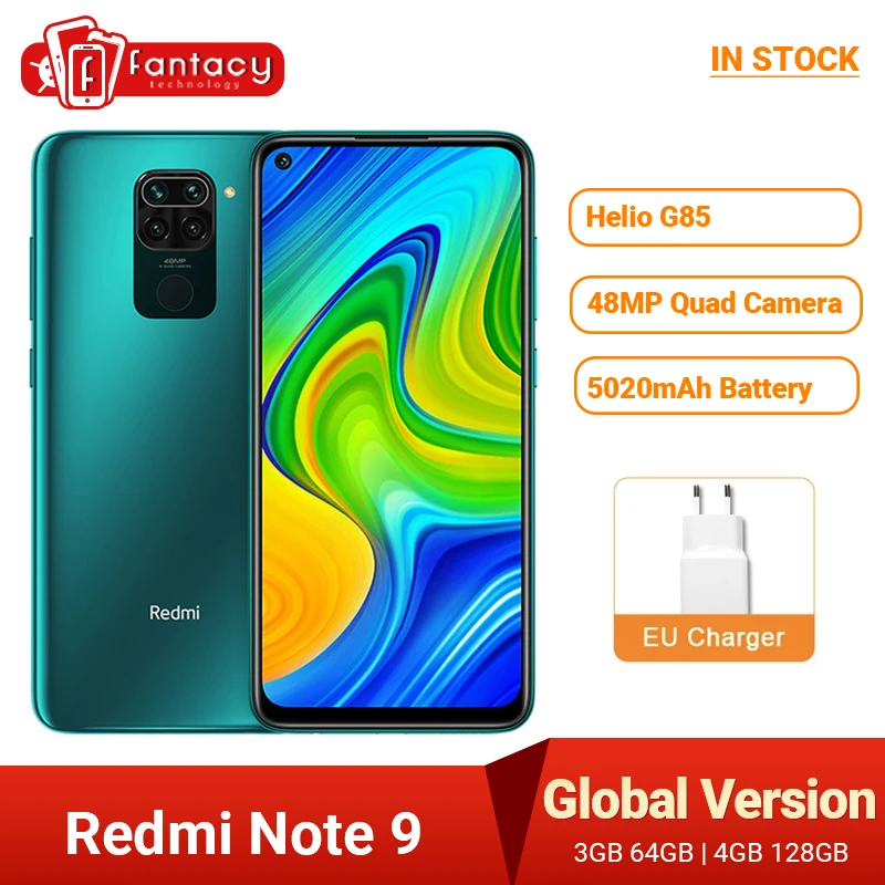 Смартфон Xiaomi Redmi Note 9 6 53 дюйма 5020 мАч | Мобильные телефоны и аксессуары