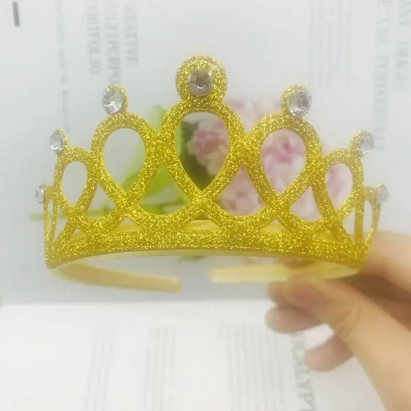 Золотой Модные детские вечерние Стразы для маленькой принцессы, жемчужная корона мини-Тиара с гребнем, заколки для волос, аксессуары для свадьбы - Цвет: Золотой