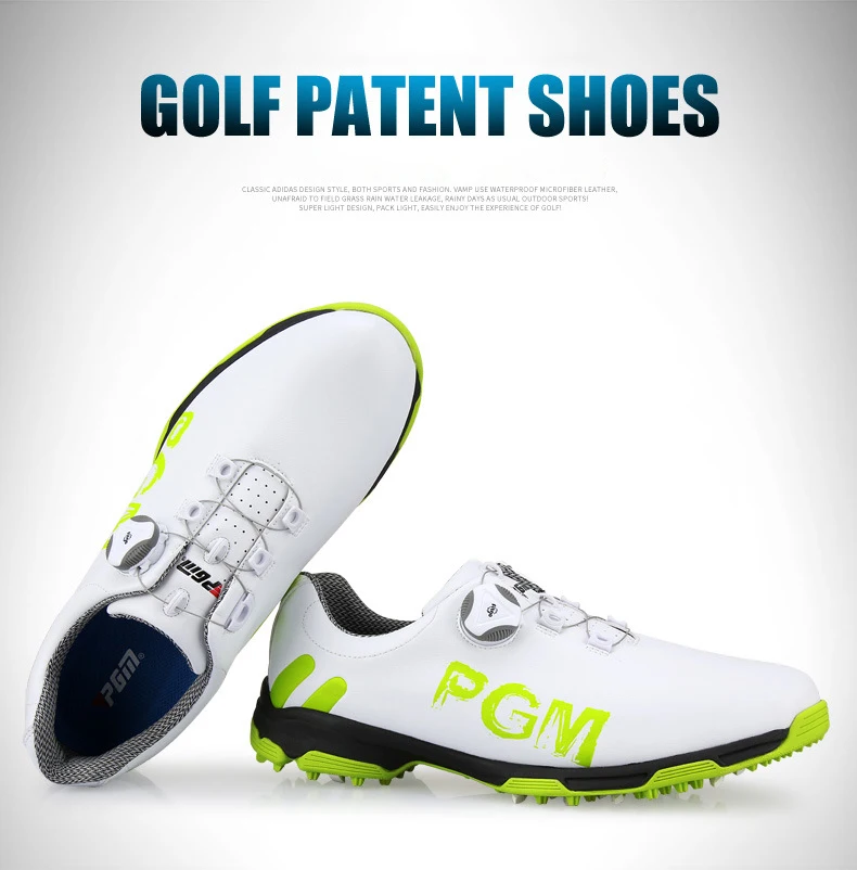 Обувь для гольфа мужская кожаная Водонепроницаемая спортивная обувь с активными ногтями Автоматическая вращающаяся дышащая обувь для гольфа с острым носком