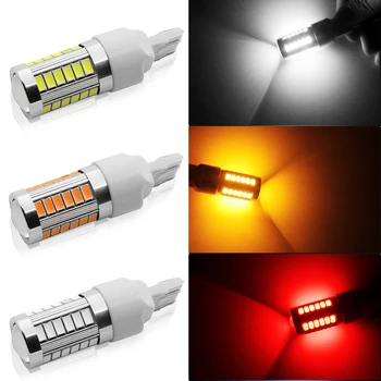 

1X T20 7443 W21 / 5W 33 LED 5630 5730 smd car brake fog lights car daytime running turn signal red yellow amber