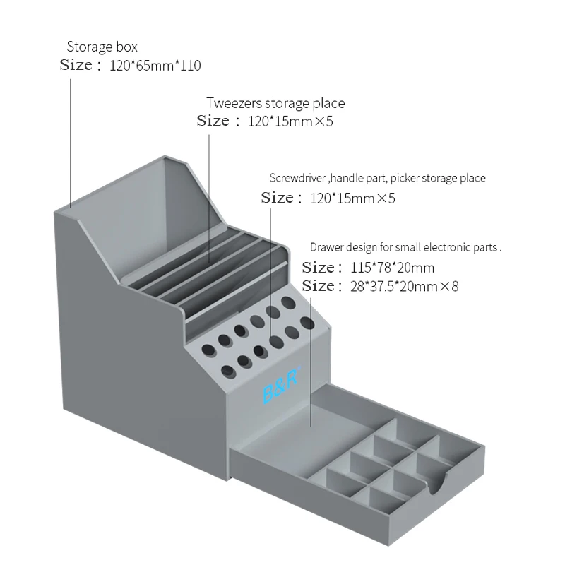 Ящик для хранения из ПВХ Отвертка Пинцет электронный компонент Контейнер чехол для хранения телефона инструменты для ремонта