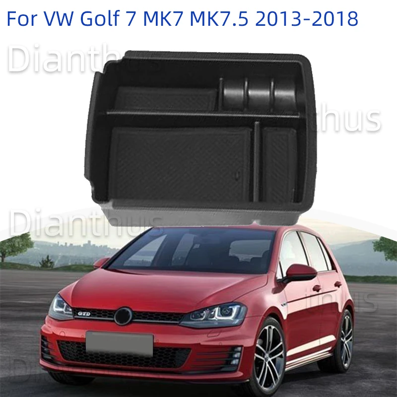 Caja de con reposabrazos para consola central de coche, organizador de accesorios para Volkswagen VW Golf 7 Mk7 2013 2019, 2018, 2017, 2016, y - AliExpress