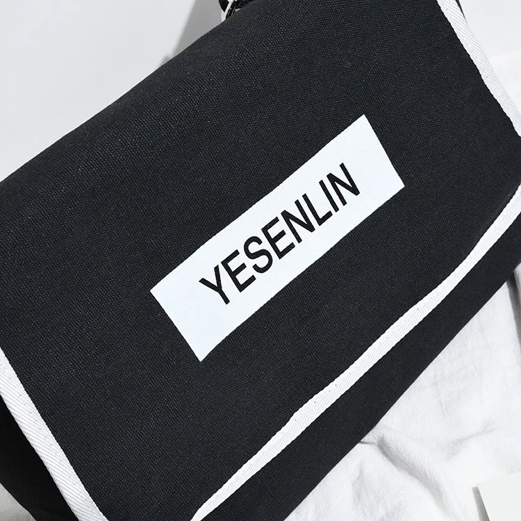 Foreign Trade Canvas Handbag Wholesale Women's Casual Korean-style Single-shoulder Crossbody Bag Lettered Schoolbag Manufacturer