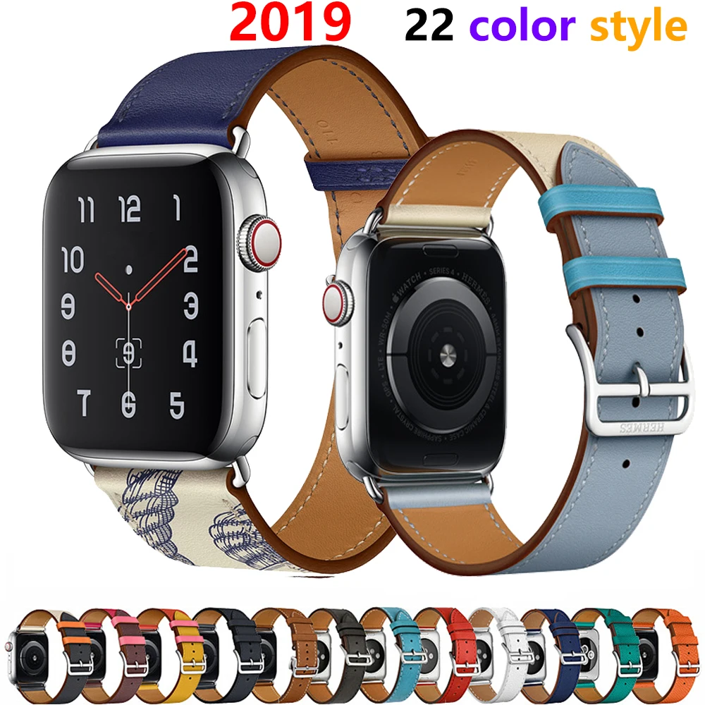 Кожаный ремешок для Apple watch band 4 5 44 мм 40 мм iWatch 38 мм 42 мм ремешок из натуральной кожи один тур Браслет Apple watch 3 2 1 42
