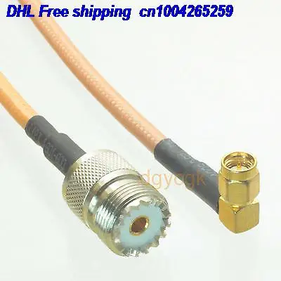 DHL 50 шт. SO239 разъем UHF jack to SMA штекер под прямым углом RG142 джемпер pigtail " кабель 22j