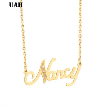 

UAH Nancy Name or Personalized Name Necklace ,Customized Nameplate Necklaces Custom Stainless Steel Personalized Jewelry Gifts