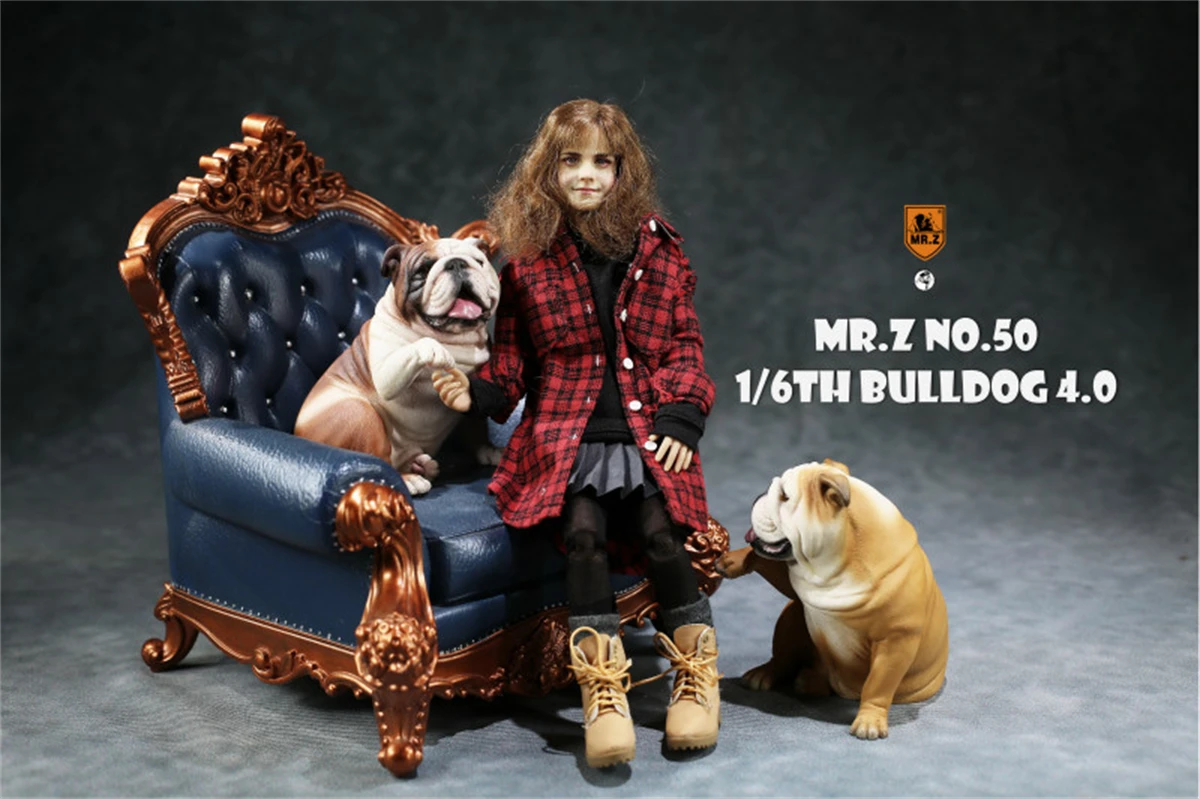 Bulldog ♥︎ブルドッグ ✿パグ JXK 1/6 British Bulldog 4.0 Dog Pet Figure Animal Model Xmas Gift